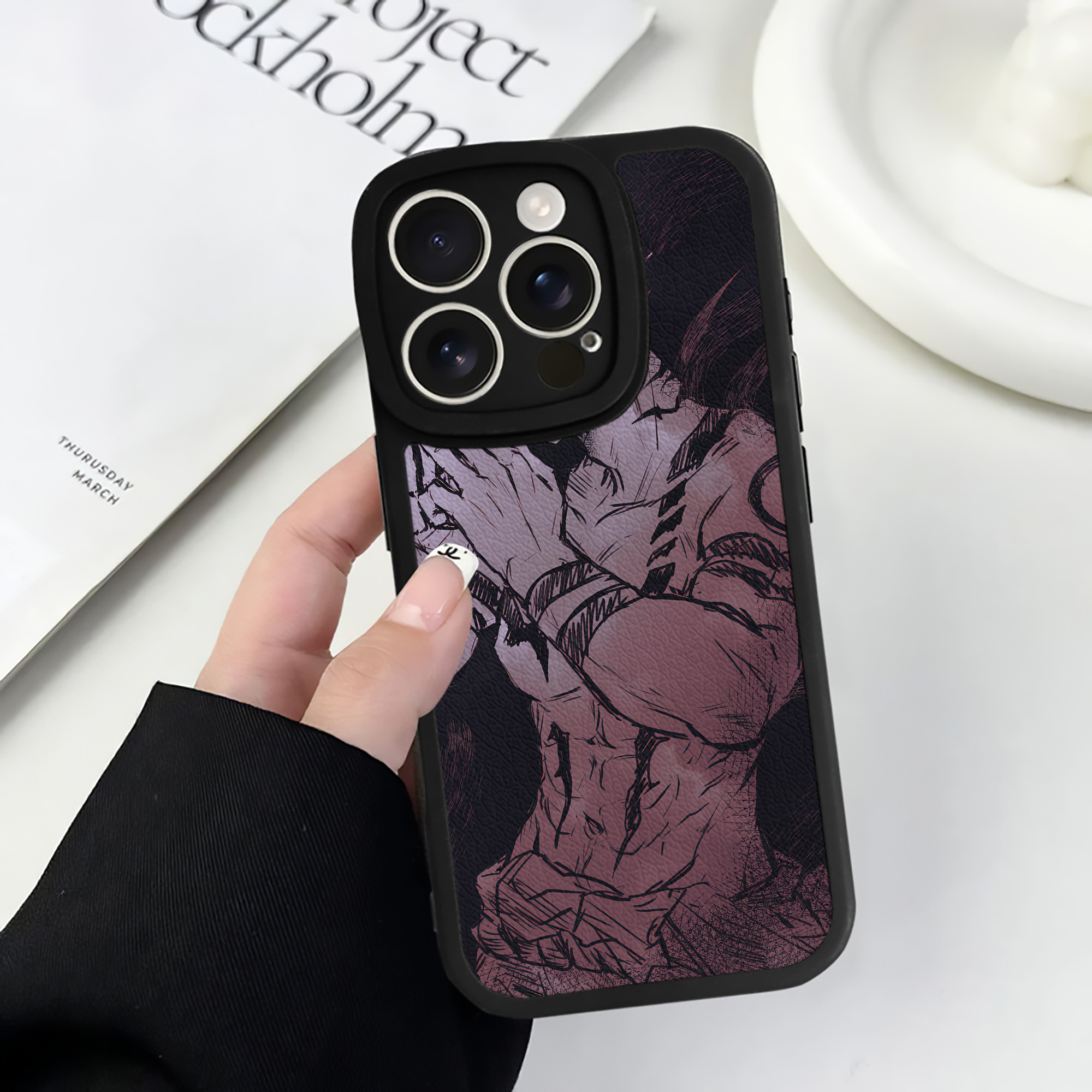 （画像用） 呪術廻戦 Jujutsu Kaisen 【iPhone 16シリーズ対応】シリコンスマホケース（レザー調） 材質：シリコン